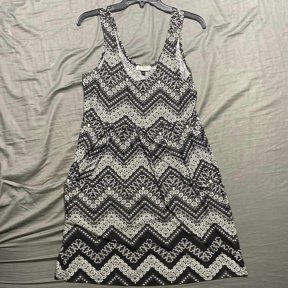 Black and white mini sundress.